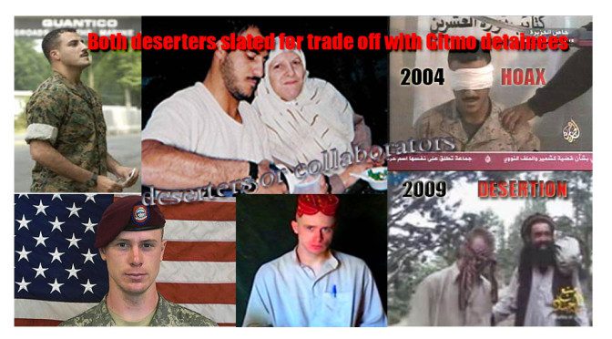 Collage of military and captive individuals